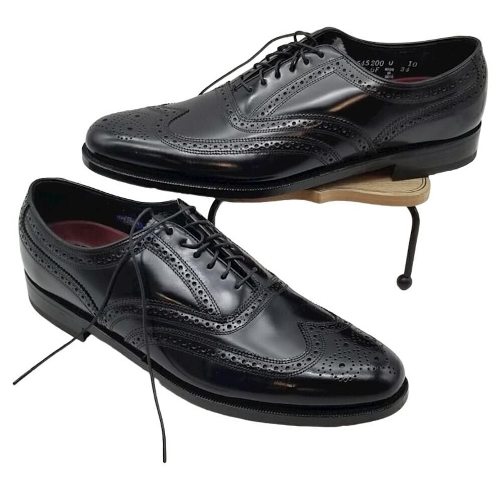 Florsheim Men's Black‎ Patent Leather Front Lace, Dress Shoe Sz. 9.5B Brogue NEW